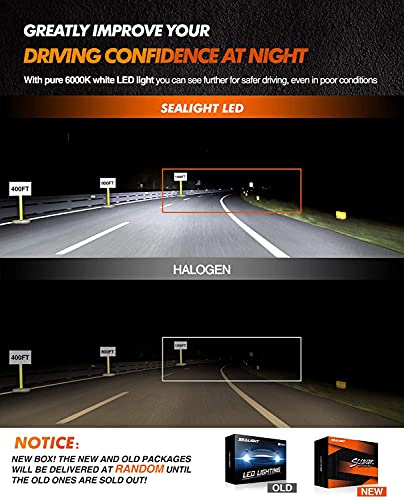 SEALIGHT 9007 HB5 Led Bulbs, 24xCSP Chips Dual Beam Super Bright Led Bulb 6000K White, Quick Installation Halogen Replacement, Packs of 2 SEALIGHT 9007 HB5 Led Bulbs, 24xCSP Chips Dual Beam Super Bright Led Bulb 6000K White, Quick Installation Halogen Replacement, Packs of 2
