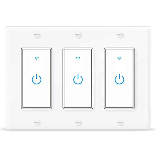 Smart Switch Alexa WiFi Light Switch 3 Gang Wireless Light Switch Compatible with Alexa and Google Home