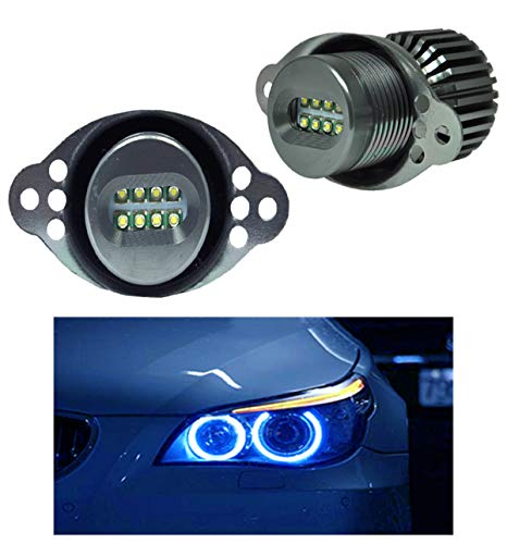 ICBEAMER LED Angel Eye Marker Bulbs Fit E90,E91 LCI BMW Halo Ring Standard Halogen Headlights Replacement Bulbs [Blue]